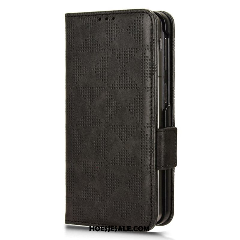 Flip Case Leren Oppo Find N3 Driehoekspatroon