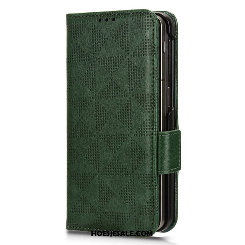 Flip Case Leren Oppo Find N3 Driehoekspatroon