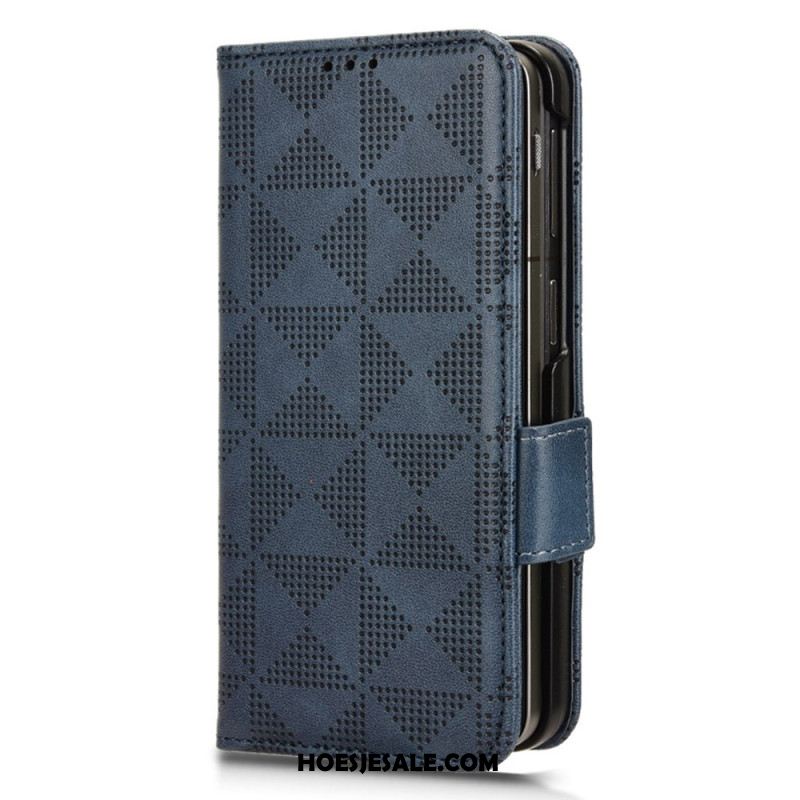 Flip Case Leren Oppo Find N3 Driehoekspatroon