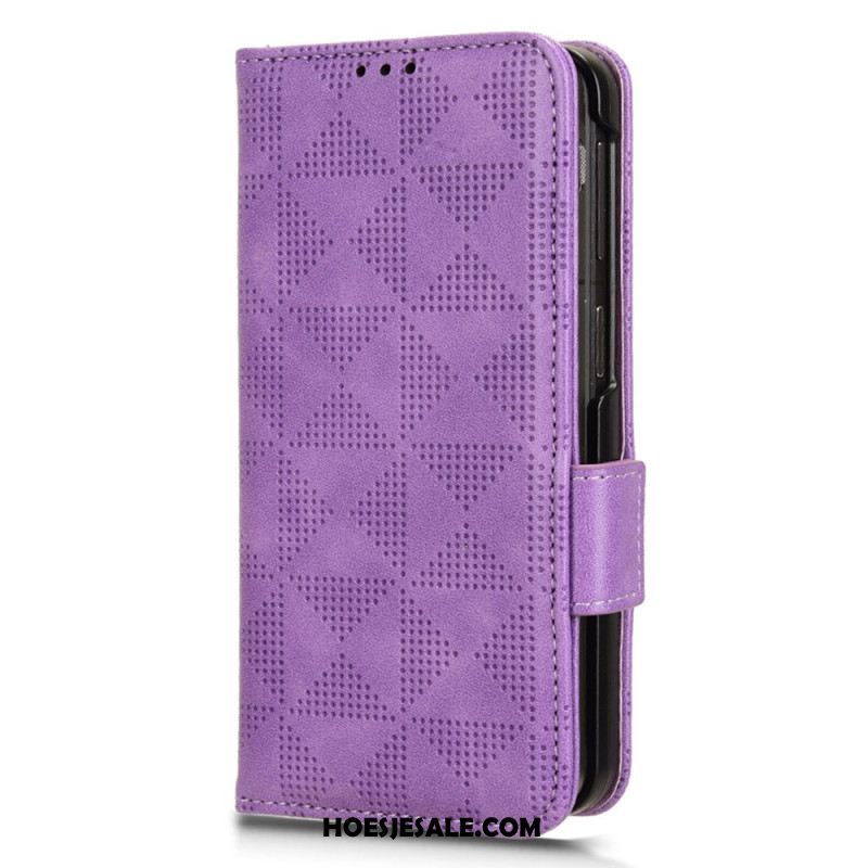 Flip Case Leren Oppo Find N3 Driehoekspatroon