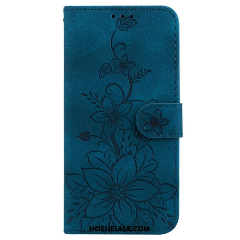 Flip Case Leren Oppo Reno 12f 5g Leliebloemen