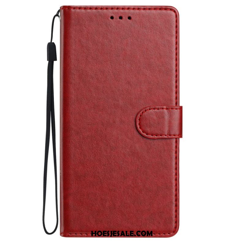 Flip Case Leren Oppo Reno 14 5g Effen Imitatieleer