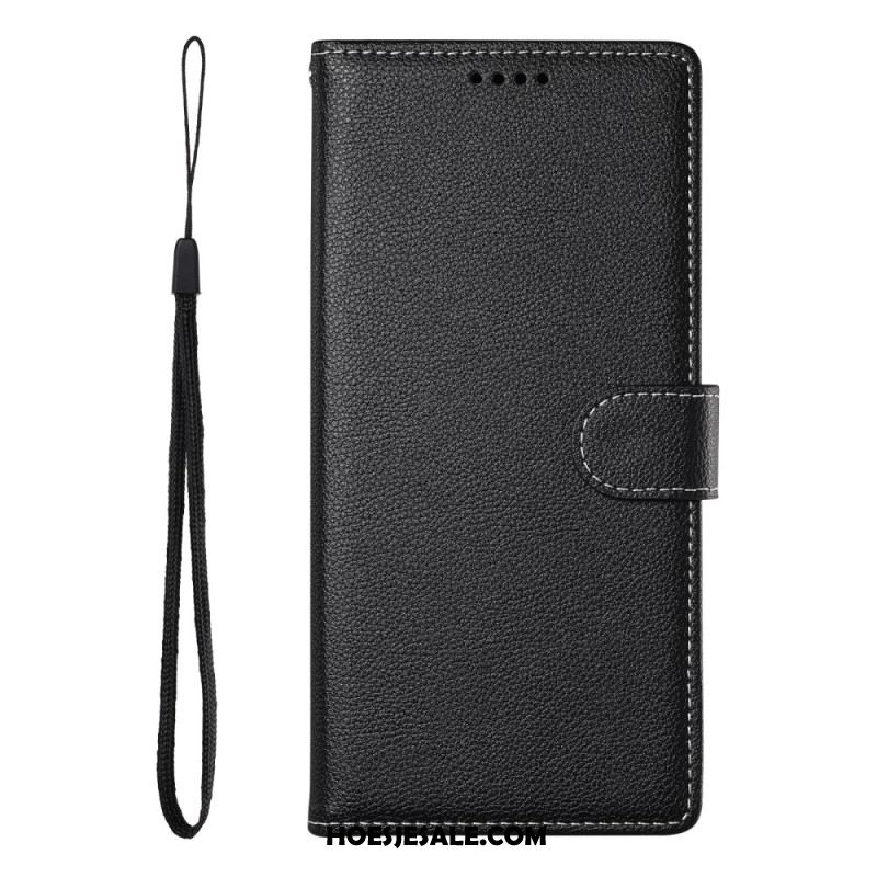 Flip Case Leren Oppo Reno 14 5g Effen Leerlook