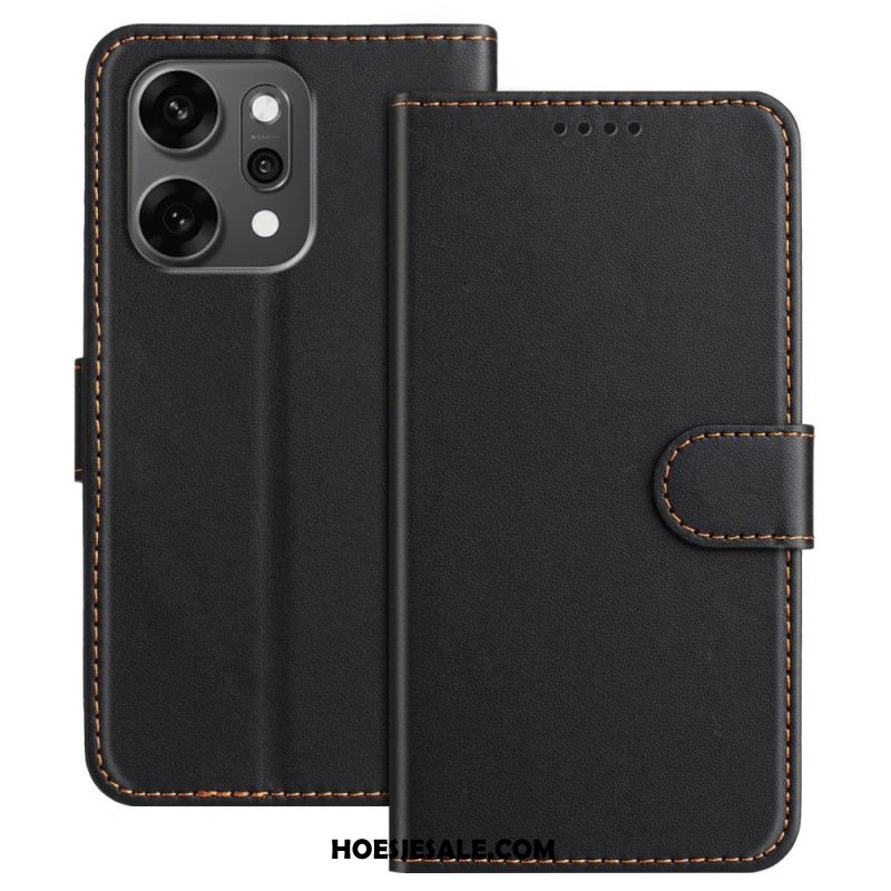 Flip Case Leren Oppo Reno 14 Pro 5g Monochroom