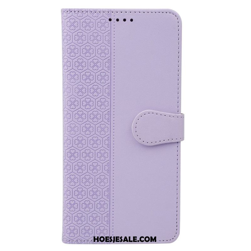 Flip Case Leren Samsung Galaxy A16 5g Klaverspatroon