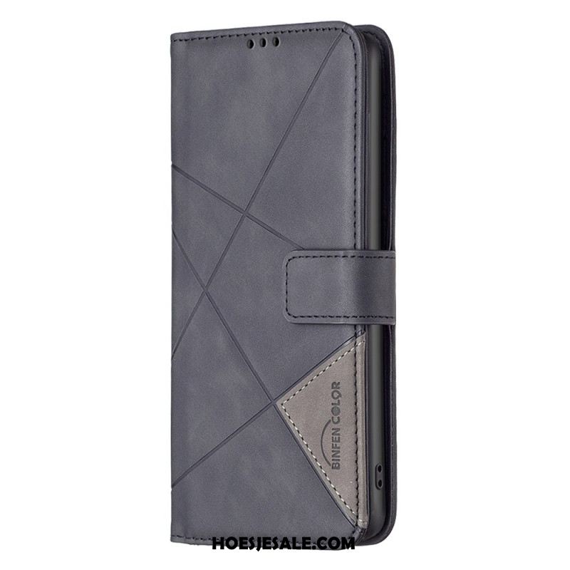 Flip Case Leren Samsung Galaxy S25 5g Edge Geometrisch Patroon Binfen Color