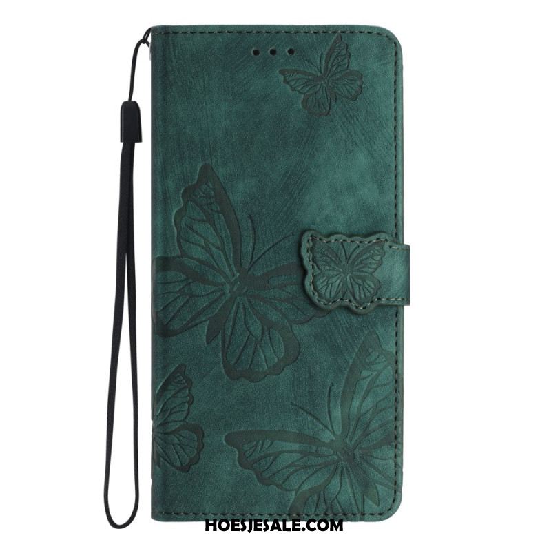 Flip Case Leren Samsung Galaxy S25 5g Edge Suède Vlindereffect