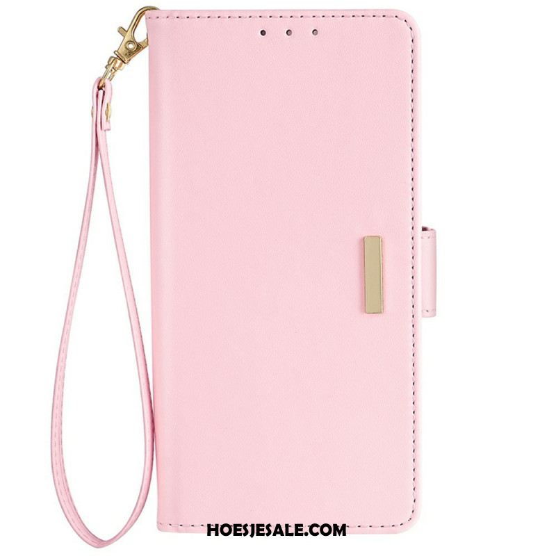 Flip Case Leren Samsung Galaxy S25 5g Gesp In Metaalstijl