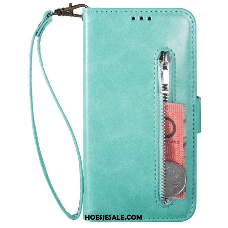 Flip Case Leren Samsung Galaxy S25 5g Portemonnee Met Bandje