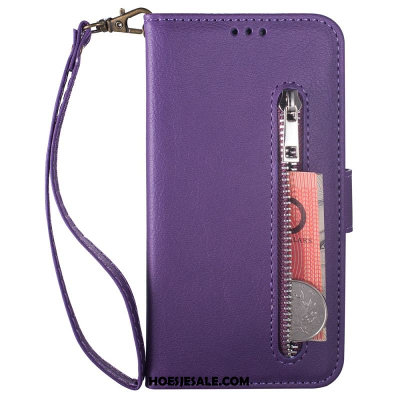 Flip Case Leren Samsung Galaxy S25 5g Portemonnee Met Bandje