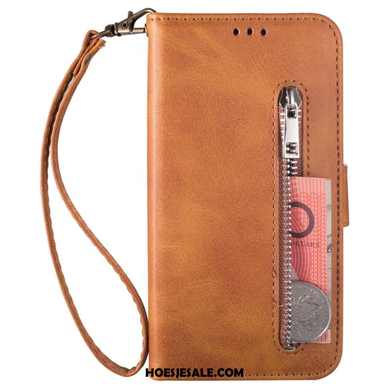 Flip Case Leren Samsung Galaxy S25 5g Portemonnee Met Bandje