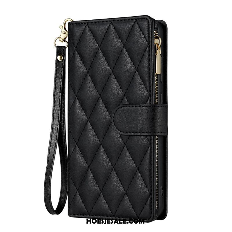 Flip Case Leren Samsung Galaxy S26 Gewatteerd Met Verstelbare Schouderband