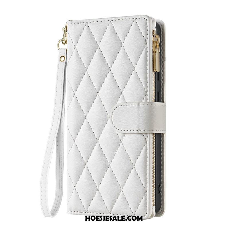 Flip Case Leren Samsung Galaxy S26 Gewatteerd Met Verstelbare Schouderband