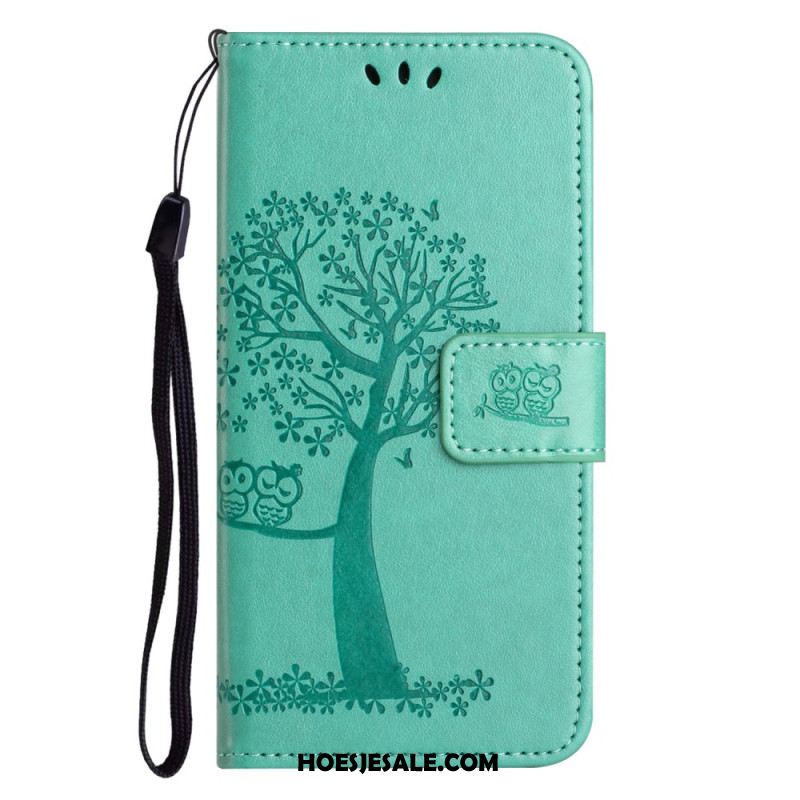 Flip Case Leren Samsung Galaxy S26 Uil En Boom Ontwerp