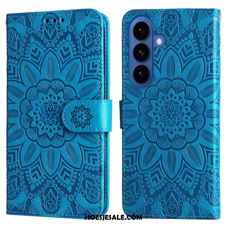 Flip Case Leren Samsung Galaxy S26 Zonnebloempatroon