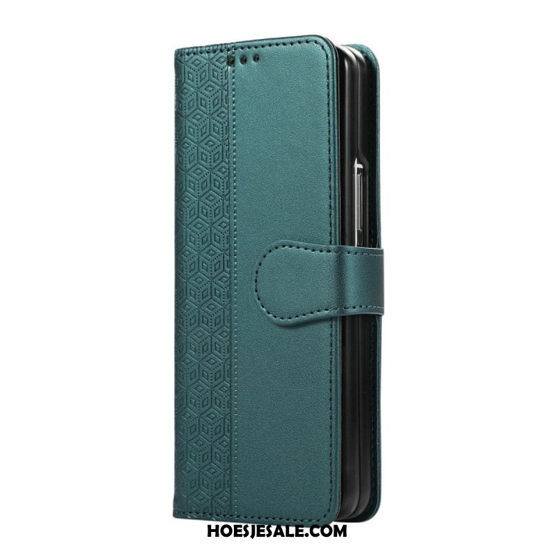 Flip Case Leren Samsung Galaxy Z Fold 7 Diamantdesign