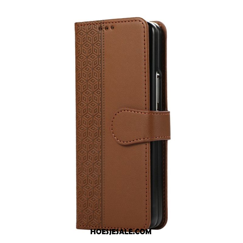 Flip Case Leren Samsung Galaxy Z Fold 7 Diamantdesign