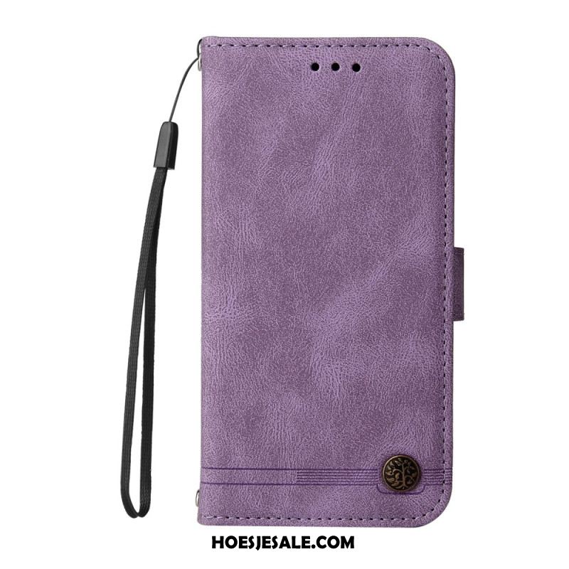 Flip Case Leren Sony Xperia 1 Vii Vintage-effect Met Klinknagel