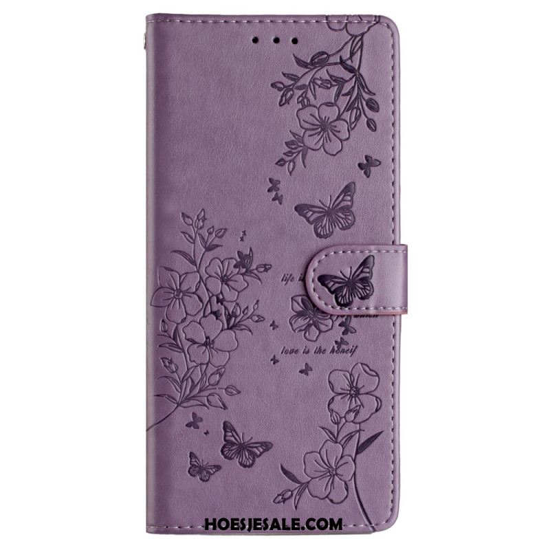 Flip Case Leren Xiaomi 15 Pro Bloemen En Vlinders