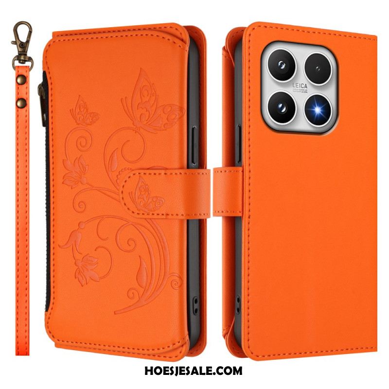 Flip Case Leren Xiaomi 17 Portemonnee Met Bloemenprint