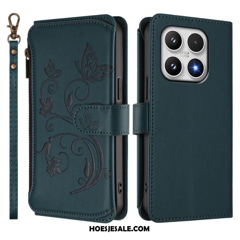 Flip Case Leren Xiaomi 17 Portemonnee Met Bloemenprint