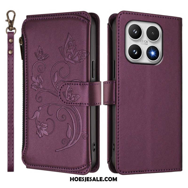 Flip Case Leren Xiaomi 17 Portemonnee Met Bloemenprint