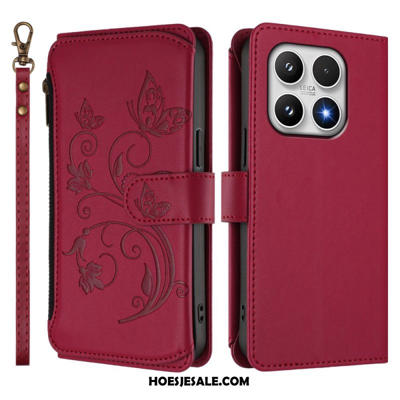Flip Case Leren Xiaomi 17 Portemonnee Met Bloemenprint