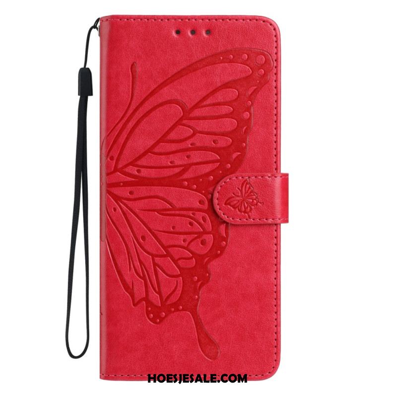 Flip Case Leren Xiaomi 17 Pro Gegraveerde Vlinders