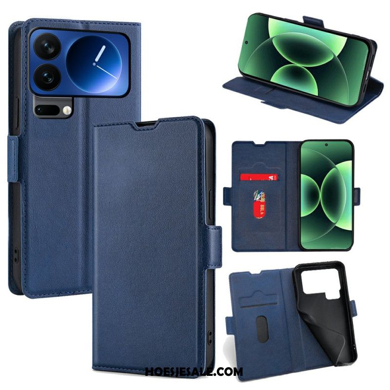 Flip Case Leren Xiaomi 17 Pro Max Dubbele Sluiting Van Imitatieleer