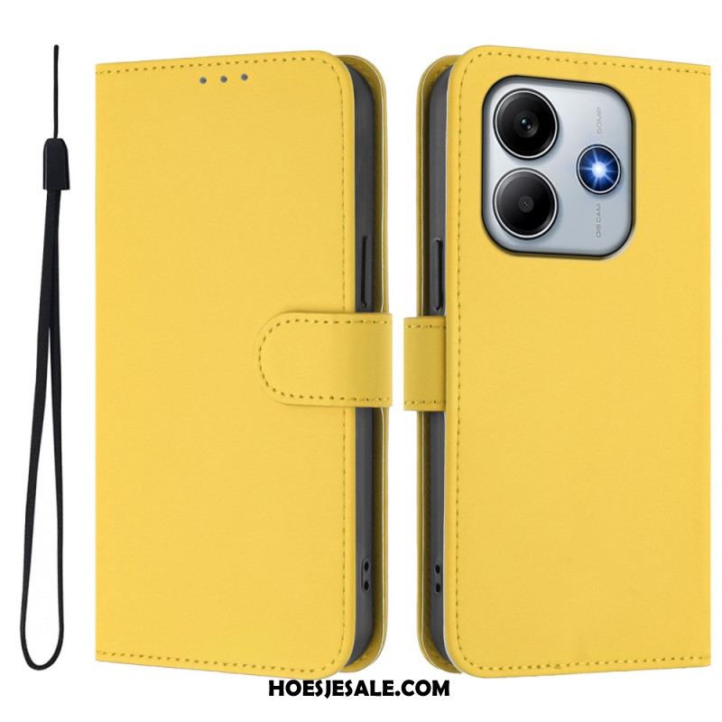 Flip Case Leren Xiaomi Redmi Note 14 5g Bandje Met Lederlook
