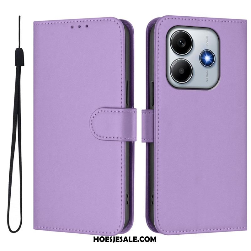 Flip Case Leren Xiaomi Redmi Note 14 5g Bandje Met Lederlook