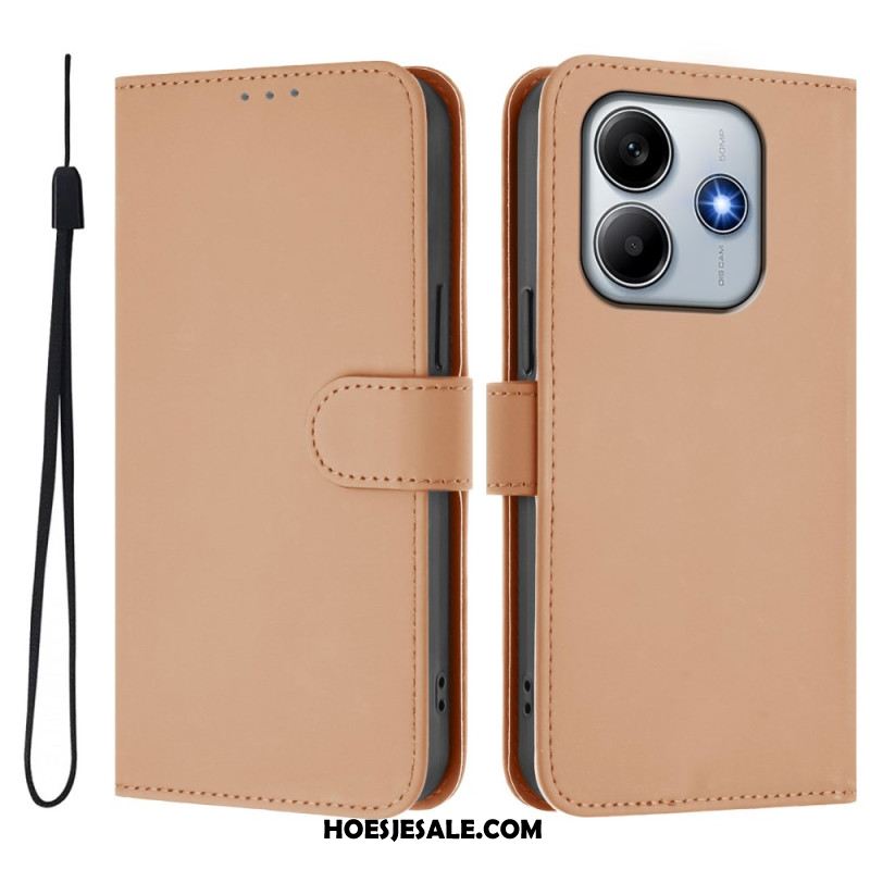 Flip Case Leren Xiaomi Redmi Note 14 5g Bandje Met Lederlook
