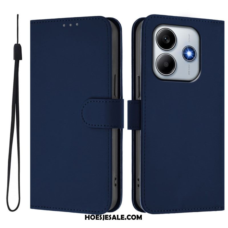 Flip Case Leren Xiaomi Redmi Note 14 5g Bandje Met Lederlook