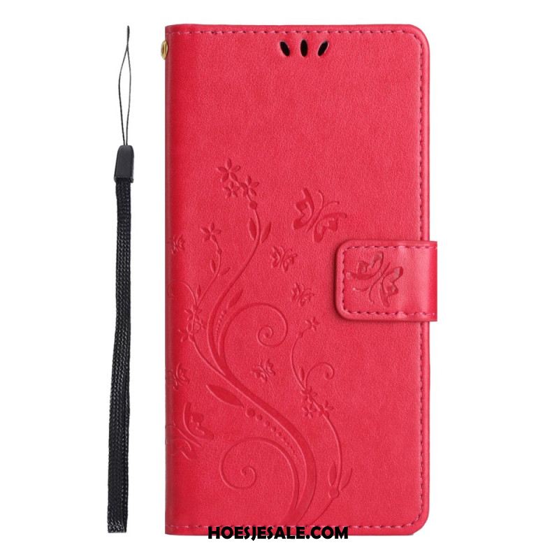 Flip Case Leren Xiaomi Redmi Note 14 5g Bloemen En Vlinders