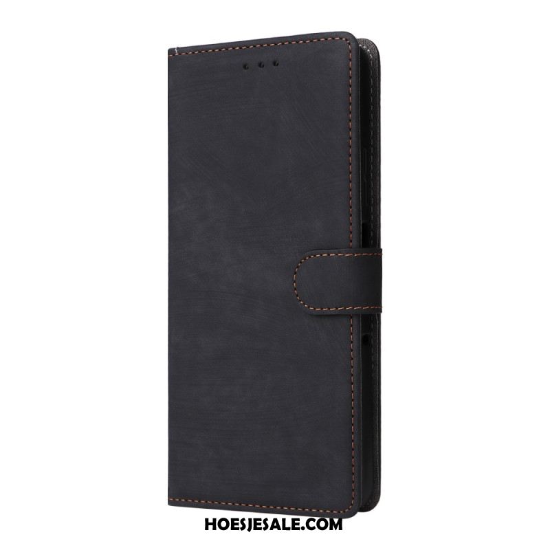 Flip Case Leren Xiaomi Redmi Note 14 Pro Plus 5g Suède Variant Met Bandje