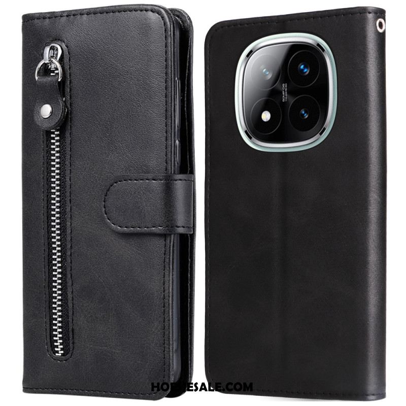 Flip Case Leren Xiaomi Redmi Note 14 Pro Plus 5g Vak Met Rits
