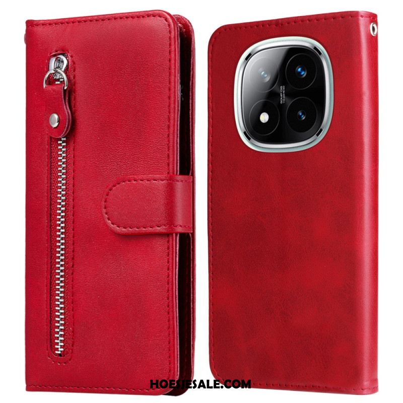 Flip Case Leren Xiaomi Redmi Note 14 Pro Plus 5g Vak Met Rits