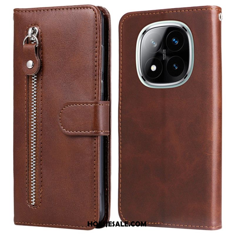 Flip Case Leren Xiaomi Redmi Note 14 Pro Plus 5g Vak Met Rits