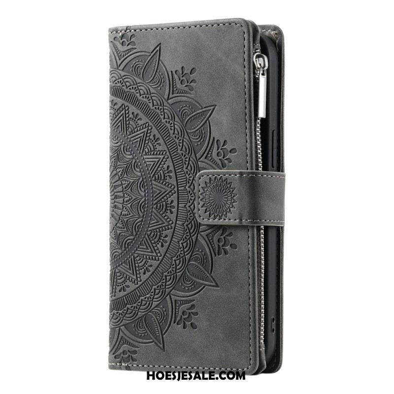 Flip Case Leren Xiaomi Redmi Note 15 Pro 5g Portemonnee Met Mandala-bloemen Suède-effect