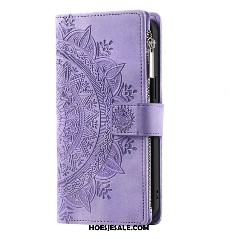 Flip Case Leren Xiaomi Redmi Note 15 Pro 5g Portemonnee Met Mandala-bloemen Suède-effect