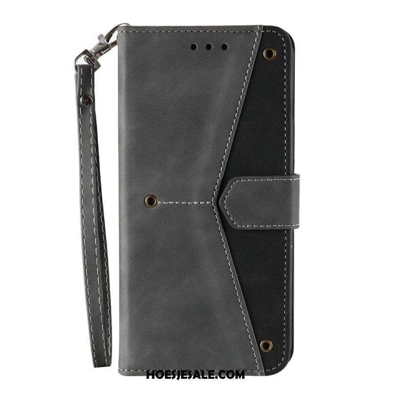 Flip Case Leren Xiaomi Redmi Note 15 Pro 5g Retro Design Met Bandje