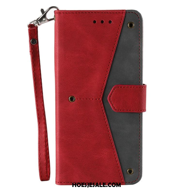 Flip Case Leren Xiaomi Redmi Note 15 Pro 5g Retro Design Met Bandje