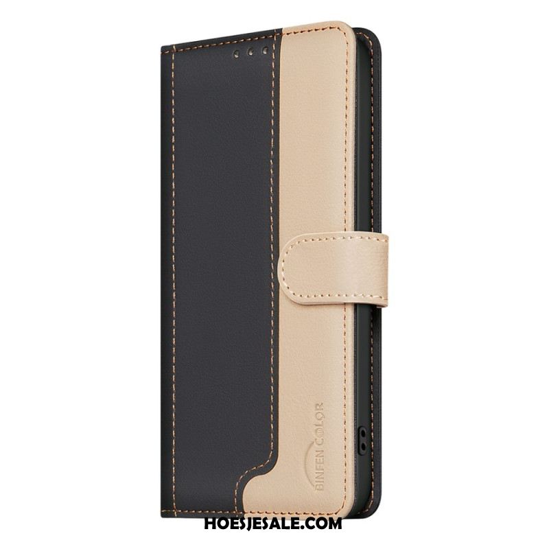 Flip Case Leren Xiaomi Redmi Note 15 Pro 5g Tweekleurig Binfen Kleur