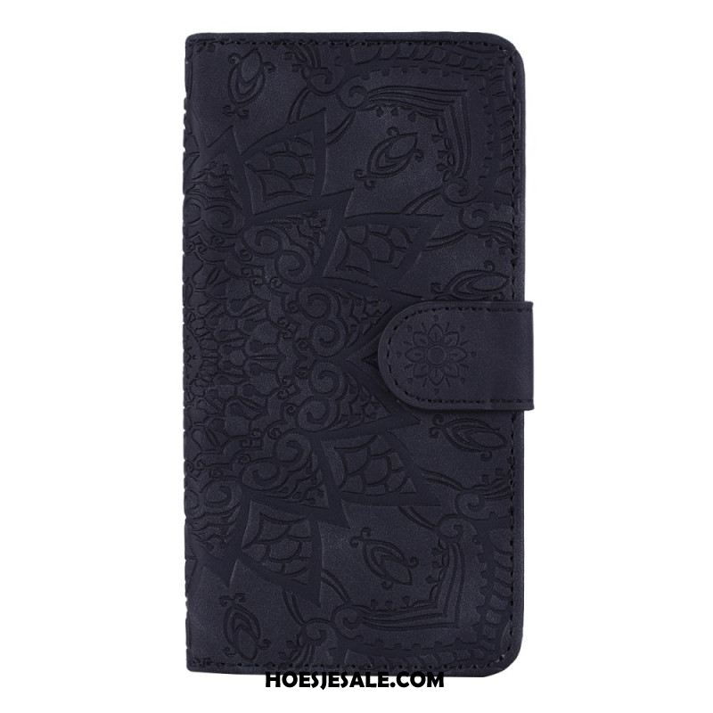 Flip Case Leren iPhone 16 Mandala Suède-effect
