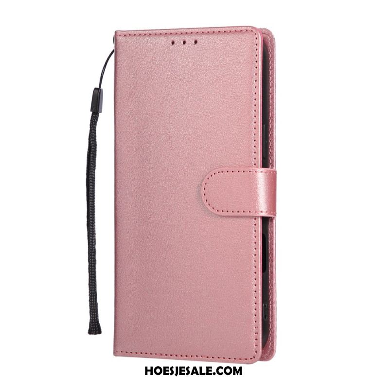 Flip Case Leren iPhone 17 Pro Max Eenvoudig En Effen