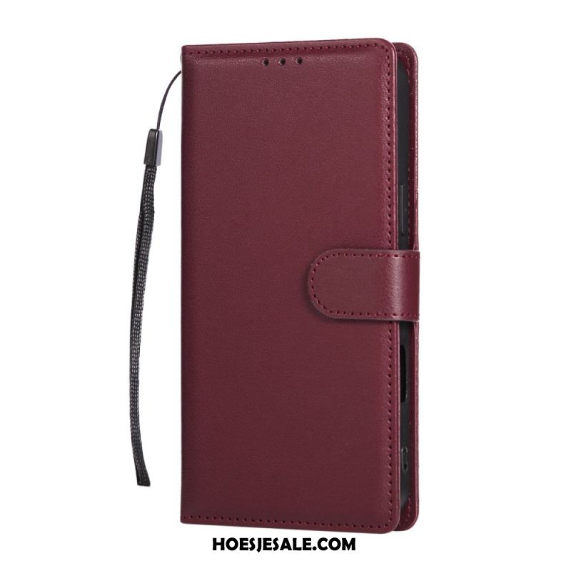 Flip Case Leren iPhone 17 Pro Max Eenvoudig En Effen