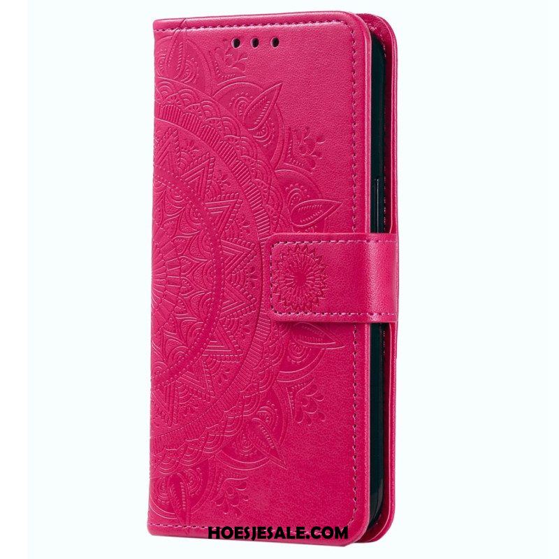 Flip Case voor Huawei Mate 50 Pro Mandala Zon Met Lanyard