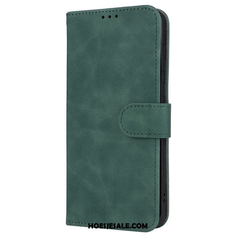 Flip Case voor Huawei P60 Pro Met Ketting Effen Kunstleer Met Riem