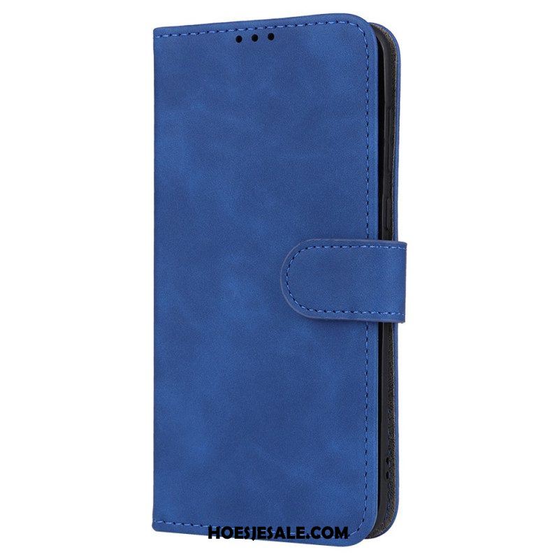 Flip Case voor Huawei P60 Pro Met Ketting Effen Kunstleer Met Riem