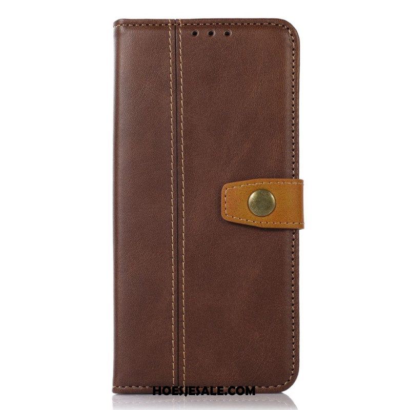 Flip Case voor OnePlus 10T 5G Tweekleurige Gouden Sluiting